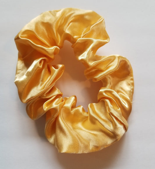 Yellow Orange Satin Scrunchie