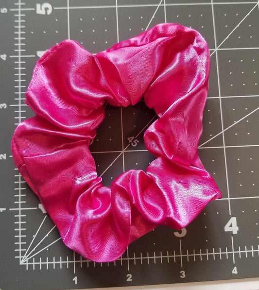 Deep Pink Satin Scrunchie