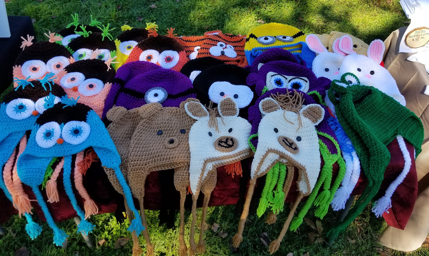 Purple Alien Crotched Hat with Tentacles