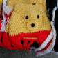 Bear Crotched Hat with red trim