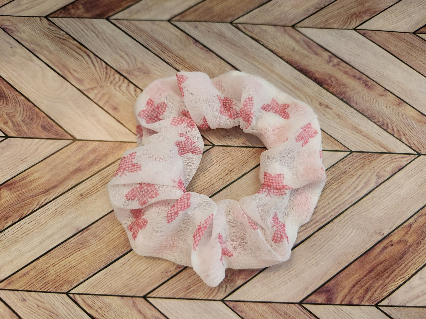 Handmade scrunchies for the hair tie accessories for her gift for her pony tail holder for hair plaid pony tail holder butterfly