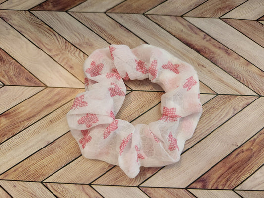 Handmade scrunchies for the hair tie accessories for her gift for her pony tail holder for hair plaid pony tail holder butterfly