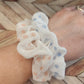 Handmade scrunchies for the hair tie accessories for her bridal gift for her pony tail holder for hair plaid pony tail holder white polka